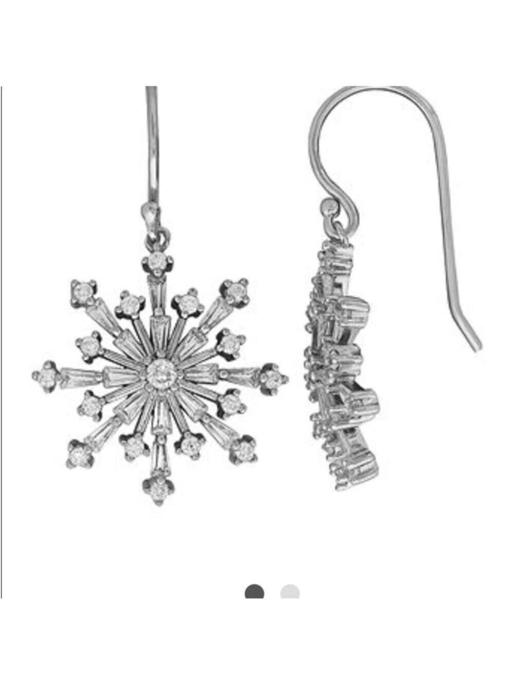 Snowflake Jewelry set Sterling Silver Cubic Zirconia gift boxed - Picture 6 of 9